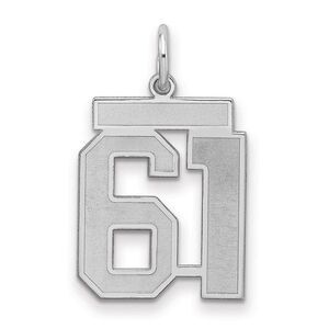 Sterling Silver, Jersey Collection, Medium Number 61 Pendant